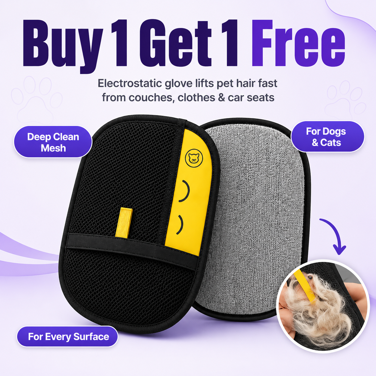 Pet Hair Remover Glove - Buy 1 Get 1 Free – Sorvima